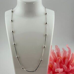 Silver Toned Ball Necklace